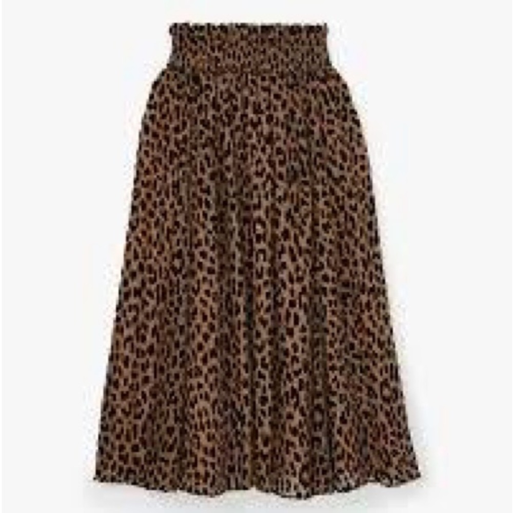 Kate Spade Leopard A-Line Midi Skirt